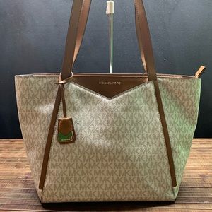 Michael Kors Whitney Medium Tote Vanilla/Acorn